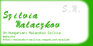 szilvia malaczkov business card